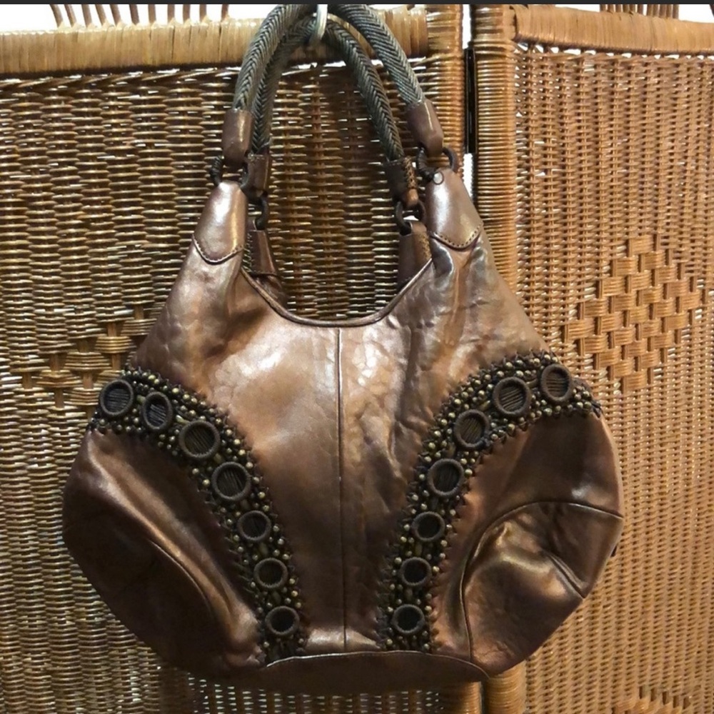 VINTAGE Cole Haan Handbag Brown Leather - Picture 5 of 5